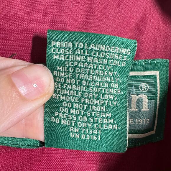 L.L.Bean Men's Performance Fleece-Lined Windbreaker Jacket M Red Gorpcore Outdoo - Picture 5 of 12